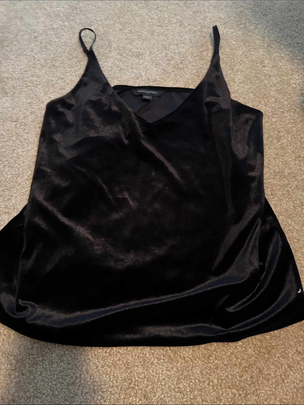 Banana Republic Black Velvet Spaghetti Strap Camisole